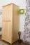 Kleiderschrank | 2 Drehtüren | 2 Schubladen | 1 Fach | mit Kleiderstange | 90 cm breit | Massivholz | Farbe: Natur Abbildung