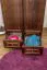 Schmaler Kleiderschrank | 2 Drehtüren | 2 Schubladen | 1 Fach | mit Kleiderstange | 80 cm breit | Massivholz | Farbe: Nuss Abbildung
