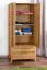 90 cm breiter Kleiderschrank mit 2 Türen, 4 Fächern und 2 Schubladen aus Massiv-Holz | Farbe: Natur | Tiefe: 40 cm Abbildung