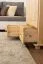 Kleiderschrank | 2 Drehtüren | 2 Schubladen | 1 Fach | mit Kleiderstange | 90 cm breit | Massivholz | Farbe: Natur Abbildung