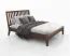 Doppelbett / Gästebett Engordany 08 | Buche Vollholz massiv | lackiert | Liegefläche: 160 x 200 cm | Farbe: Walnuss | mit hoher Kopfstütze | ästhetisches Design
