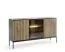 Kommode mit drei Türen Chelmsford 05, Farbe: Schwarz / Eiche - Abmessungen: 83 x 154 x 39 cm (H x B x T), mit Push-to-open Funktion