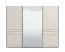 Kleiderschrank | 3-türig | 1 Spiegeltür | Farbe: Kaschmir | 3 Kleiderstangen | Maße: 167 x 61 x 217 cm | Schiebetürenschrank | sehr breit | 3 Fächer