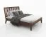 Schlafzimmer - Set L Engordany | 5-teilig | Farbe: Walnuss | Buche Vollholz massiv | lackiert | 2 Nachtkommode | 1 Doppelbett | 1 Kommode | 1 Kleiderschrank