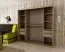 Schiebetürenschrank / Kleiderschrank Jan 05D mit Spiegel, Farbe: Eiche Sonoma / Schwarz - Abmessungen: 200 x 200 x 62 cm (H x B x T)