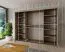 Schiebetürenschrank / Kleiderschrank Jan 06B mit Spiegel, Farbe: Weiß matt / Schwarz - Abmessungen: 200 x 250 x 62 cm ( H x B x T)