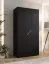Kleiderschrank / Drehtürenschrank | Farbe: Schwarz | 1 Meter breit | 1 Fach | 1 Kleiderstange | Griffe: Kaschmir | Maße: 100 x 52 x 202 cm | Soft-Close-Funktion | ABS