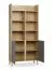 Regal | Farbe: Eiche / Graphit | 10 Fächer | 2 Türen | Beine: Kiefernholz | Maße: 94,5 x 38 x 204 cm | Soft-Close-Funktion | ABS-Kantenschutz