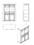 Breite Vitrine mit genügend Stauraum Banat 05, zwei Glastüren, Farbe: Eiche Artisan / Graphitgrau / Grau, acht Fächer, Maße: 143 x 103,5 x 41 cm
