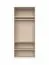 Kleiderschrank mit zwei Glastüren im Aluminiumrahmen Neiafu 86, Farbe: Kaschmir, inkl. Innenbeleuchtung, Maße: 224 x 92 x 56 cm, drei Einlegeböden