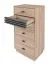 Schmale Kommode Niel 18, Farbe: Eiche / Anthrazit - Abmessungen: 120 x 60 x 40 cm (H x B x T)