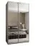 Kleiderschrank / Schiebetürenschrank | Farbe: Kaschmir | Spiegel | 245,5 x 140 x 64 cm | 2 Kleiderstangen | Soft-Close | 6 Fächer | 2 Schiebetüren