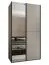Kleiderschrank / Schiebetürenschrank | 245,5 x 130 x 64 cm | 2 Kleiderstangen | Soft-Close | Farbe: Kaschmir | 2 Schiebetüren | Spiegel | 6 Fächer
