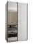 Kleiderschrank / Schiebetürenschrank | Spiegel | 2 Kleiderstangen | 245,5 x 140 x 64 cm | Soft-Close | 6 Fächer | Farbe: Weiß | 2 Schiebetüren