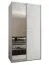 Kleiderschrank / Schiebetürenschrank | 6 Fächer | Farbe: Weiß | 245,5 x 140 x 64 cm | 2 Kleiderstangen | Soft-Close | Spiegel | 2 Schiebetüren