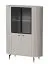 Modernes Esszimmer Komplett - Set A Annelin, 6-teilig, in Kaschmir, 1 Esstisch, 2 Kommoden, 1 TV-Unterschrank, 1 Vitrine, 1 Beistelltisch, Soft-Close