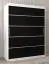 150 cm breiter Kleiderschrank mit 5 Fächern und 2 Türen | Farbe: Weiß / Schwarz Abbildung