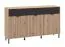 Modernes Sideboard mit viel Stauraum Zvesdara 06, drei Schubladen, Farbe: Eiche Artisan / Schwarz, drei Türen, sechs Fächer, Maße: 92,5 x 157 x 40 cm