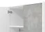 Kleiderschrank mit einer Spiegeltür Brus 10, Farbe: Weiß / Beton, Griffe: Schwarz, eine Kleiderstange, ABS-Kanten, sechs Fächer, Maße: 203,5 x 119 x 53 cm