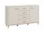 Kommode | 4 Schubladen | Farbe: Kaschmir | 2 Drehtüren | Sideboard | Maße: 154 x 40 x 90,5 cm | Griffe & Beine: Eiche Artisan | 4 Fächer | ABS-Kanten