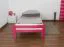 Niedriges Bett für Kinderzimmer / Jugendzimmer "Easy Premium Line" K1/1n, massives Buchenholz, Rosa lackiert, Liegefläche 90 x 200 cm