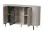 Modernes Esszimmer Komplett - Set A Annelin, 6-teilig, in Kaschmir, 1 Esstisch, 2 Kommoden, 1 TV-Unterschrank, 1 Vitrine, 1 Beistelltisch, Soft-Close