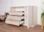 Kommode Cerdanyola 10, Farbe: Eiche / Weiß - Abmessungen: 91 x 148 x 40 cm (H x B x T)