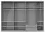Drehtürenschrank / Kleiderschrank mit Rahmen Siumu 37, Farbe: Weiß / Weiß Hochglanz - 226 x 322 x 60 cm (H x B x T)