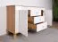 Kommode Bambey 08, Farbe: Eiche / Weiß - 90 x 144 x 44 cm (H x B x T)