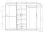 240 cm breiter Kleiderschrank mit 4 Türen, 5 Fächern und 2 Schubladen | Farbe: Sonoma Eiche | Tiefe: 62 cm Abbildung