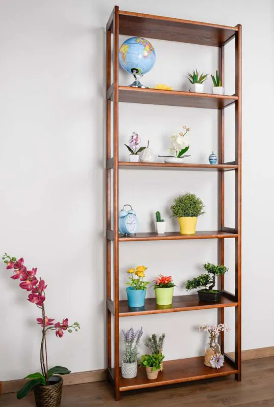 Regal Kiefer massiv Vollholz Nussfarben Junco 54B - 200 x 70 x 30 cm (H x B x T)