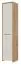 Schrank Gataivai 19, Farbe: Beige Hochglanz / Walnuss - 192 x 41 x 36 cm (H x B x T)
