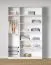 Offener Kleiderschrank | 2 Wäschekörbe | Farbe: Weiß | 7 Fächer | 1 Kleiderstange | Maße: 154 x 55 x 234 cm | Universelles Design | 4 Holzeinlegeböden