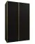 Kleiderschrank / Schiebetürenschrank | 245,5 x 150 x 64 cm | 2 Schiebetüren | 2 Kleiderstangen | 6 Einlegeböden | 6 Fächer | Farbe: Schwarz | Soft-Close