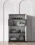 Vitrine Mackenzie 03 | Griffe: Metall | Farbe: Eiche Dunin / Kaschmir Hochglanz | 2 Türen | Maße: 92 x 40 x 141 cm | Soft-Close Funktion | ABS-Kanten