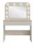 Schminktisch mit Spiegel | LED-Beleuchtung | Beige-Kaschmir | 100 x 43 x 143 cm | 1 Schublade | Push-to-open System | Himara 01