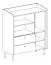 Kommode Sampont 09, Beige / Eiche hell, 115 x 95 x 42 cm, mit 5 Fächern und 2 Schubladen, ABS-Kanten, langlebig und modern