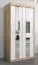 100 cm breiter Kleiderschrank mit 2 Türen | 5 Fächer | Farbe: Sonoma Eiche / Weiß Abbildung