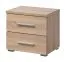 Nachtkommode Ormari 02, Farbe: Eiche Sonoma, zwei Schubladen, ABS-Kantenschutz, funktional und praktisch, Maße: 43 x 44,5 x 33,5 cm