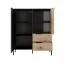 Moderne Kommode mit schlichten Design Fouchana 08, Farbe: Schwarz / Eiche Artisan - Abmessungen: 123 x 103 x 39,5 cm (H x B x T), mit Soft-Close-System