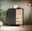 Moderne Kommode mit schlichten Design Fouchana 08, Farbe: Schwarz / Eiche Artisan - Abmessungen: 123 x 103 x 39,5 cm (H x B x T), mit Soft-Close-System