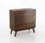Schlafzimmer - Set N Engordany | 5-teilig | Farbe: Walnuss | Buche Vollholz massiv | lackiert | 2 Nachtkommode | 1 Doppelbett | 1 Kommode | 1 Kleiderschrank | hochwertige Verarbeitung
