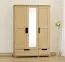 Kleiderschrank / Drehtürenschrank Kiefer massiv Vollholz natur 008 - Abmessung 190 x 150 x 60 cm (H x B x T)