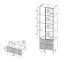 Vitrine Mairenke 03, Farbe: Walnuss / Schwarz matt - Abmessungen: 191 x 59 x 40 cm (H x B x T)