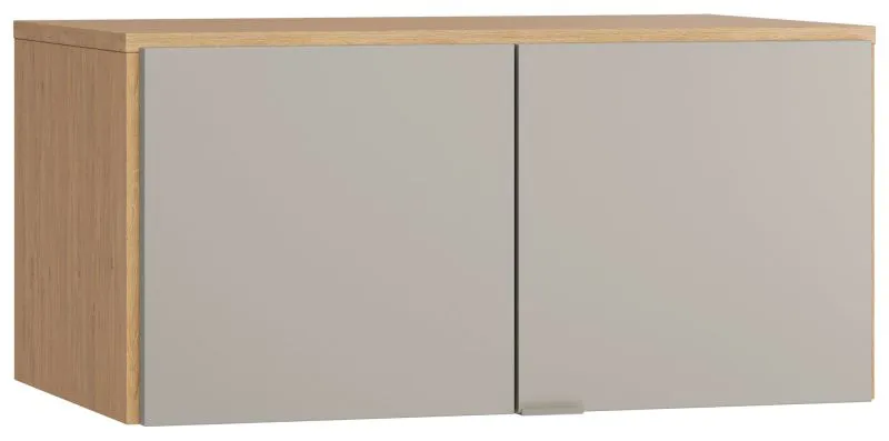Aufsatz für zweitürigen Kleiderschrank Nanez 13, Farbe: Eiche / Grau - Abmessungen: 45 x 93 x 57 cm (H x B x T)