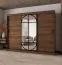 Schiebetürenschrank | Farbe: Walnuss Warmia | Spiegeltür | Moderne Details | 250 x 62 x 200 cm | Kleiderschrank | 10 Fächer | 2 Kleiderstangen | hochwertig Verarbeitet
