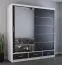 Schiebetürenschrank / Kleiderschrank mit Spiegel Schwarz / Weiß | Lusatian 16 | 218 x 203 x 61 cm | 2 Türen | 3 Schubladen | 12 Fächer | viel Stauraum