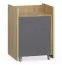 Rollcontainer | Farbe: Eiche / Graphit | 1 Tür | Maße: 40 x 40 x 55 cm | abschließbare Tür | 2 Fächer | inkl.. Bremsen | 4 Rollen | Soft-Close-Funktion