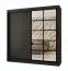 Kleiderschrank | Schwarz Matt | 10 Fächer | 2 Kleiderstangen | hochwertig Verarbeitet | 200 x 62 x 200 cm | Schiebetürenschrank | dekorative Spiegeltür