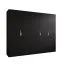 Kleiderschrank | 5-Türig | Farbe: Schwarz | 2,5 Meter breit | Griffe: Kaschmir | 3 Kleiderstangen | 3 Fächer | Maße: 250 x 52 x 202 cm | ABS-Kantenschutz